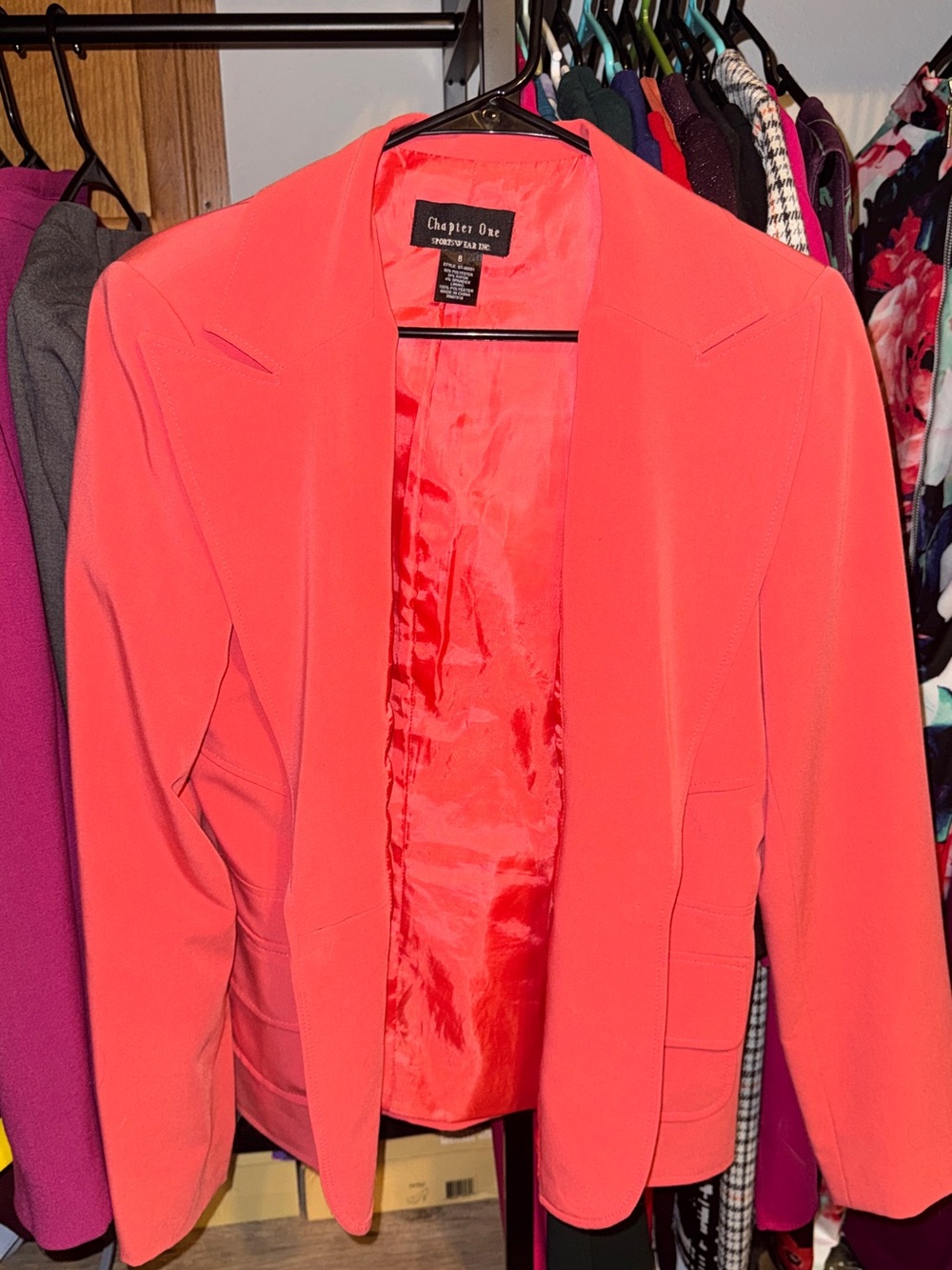 Chapter Coral Open-Front Blazer Jacket